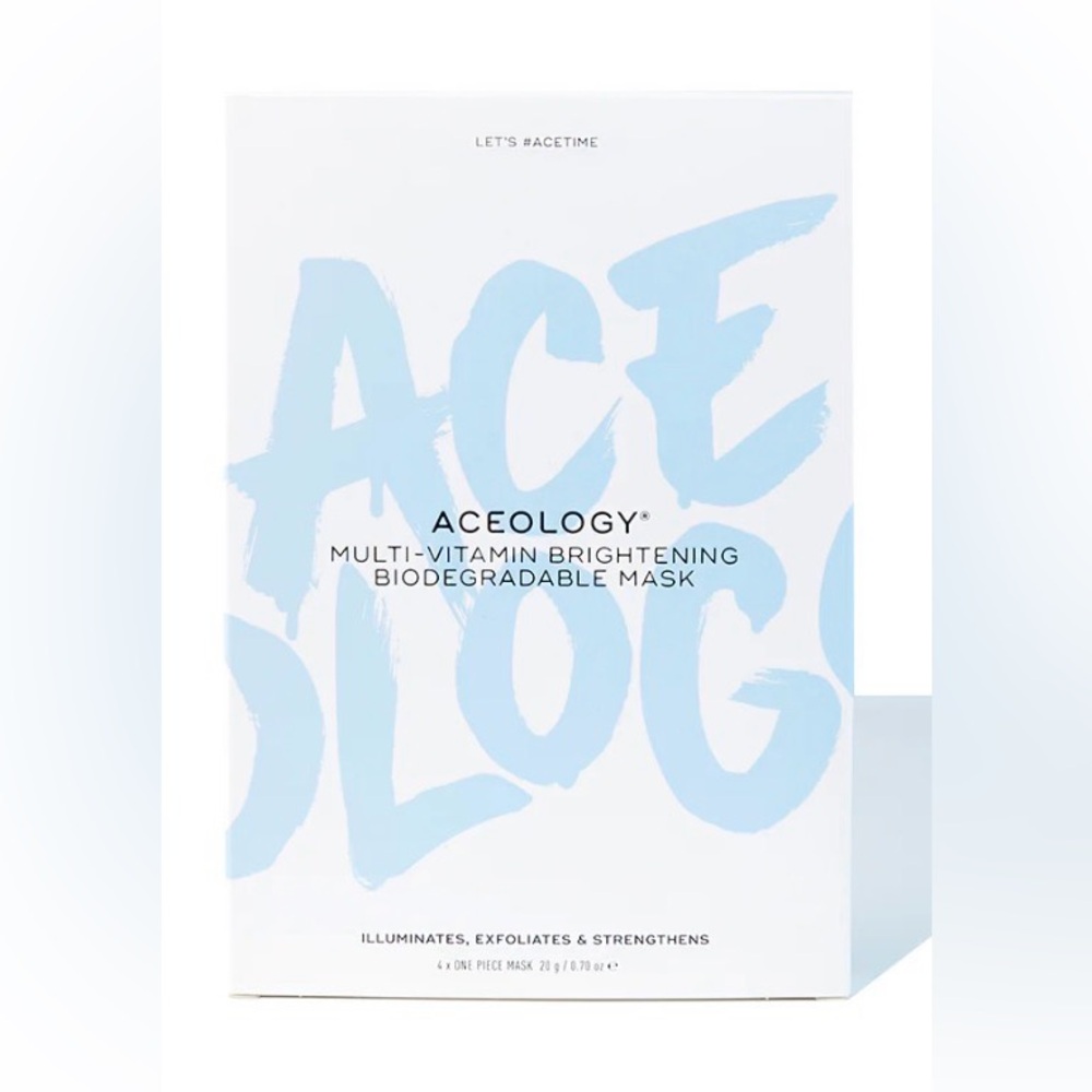 NWT ACEOLOGY MULTI-VITAMIN BRIGHTENING BIODEGRADABLE MASK
